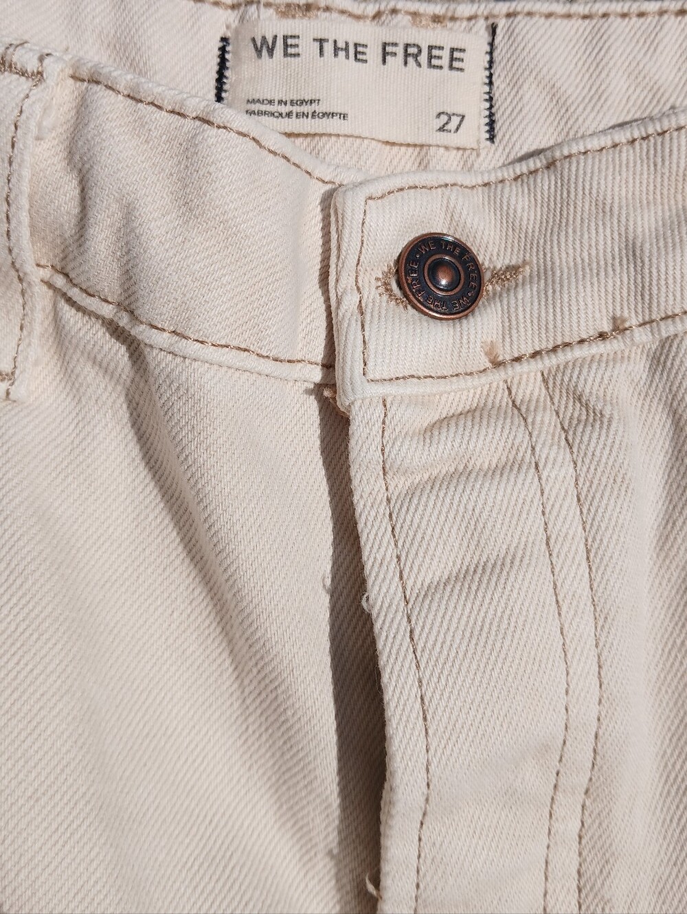 We The Free Deep Trance Boyfried Jeans in Cream Sz 27 NEW - Picture 4 of 10